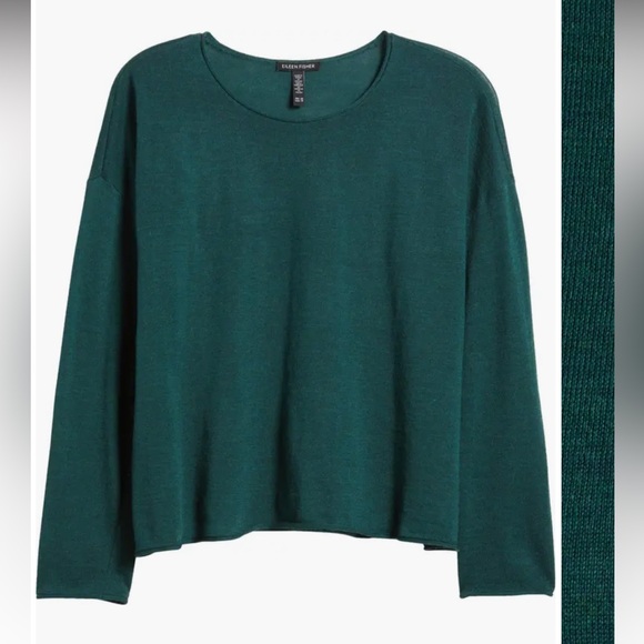 NWT Eileen Fisher Fine Merino Box-Top in Regenerative Wool - Picture 5 of 6